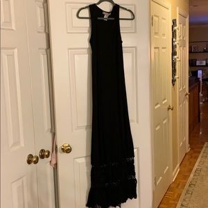 Black maxi dress with crochet bottom